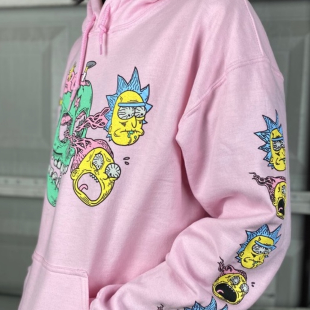 Adult Swim Rick & Morty Pink Skull Hoodie